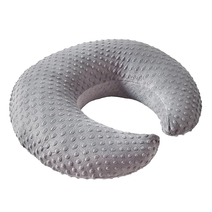 ESEN Plus Size Nursing Pillow and Body Positioner for Breast Feeding and Bottle Feeding, Ultra Soft Baby Breastfeeding Pillows with Removable Nursing Pillow Cover for Mom and Baby (Gray)