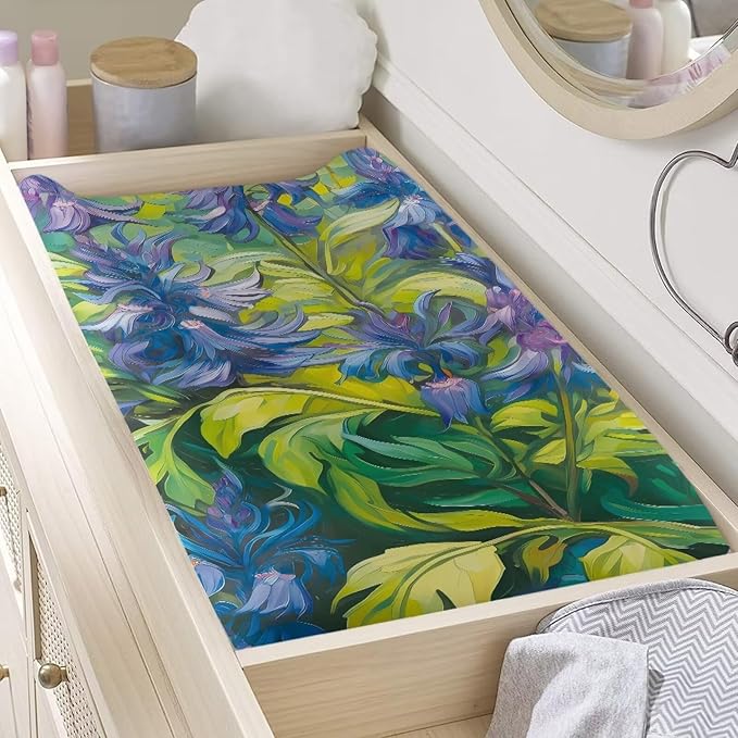 Van Gogh Changing Pad Cover for Baby Girls Boys Oil Painting Comfort Diaper Change Table Pad Covers Soft Breathable Changing Pad Sheets