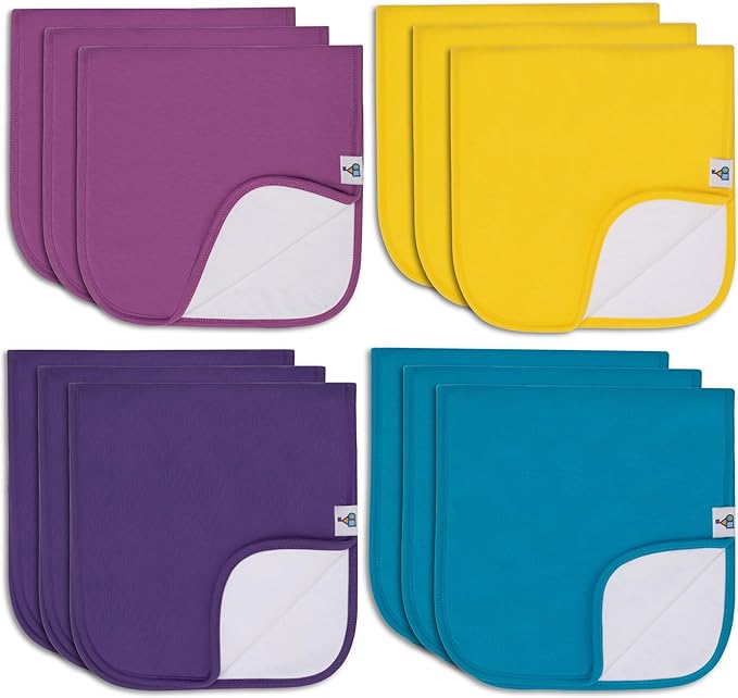 Toppy Organic Cotton Burp Cloths | Soft and Absorbent | Baby Infant Boys and Girls | Large - 21" x 10"
