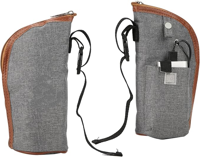 Hilitand USB Heating Portable Travel Mug Milk Warmer Bottle Heater Feeding Bottle Infant Storage Bag(Grey)