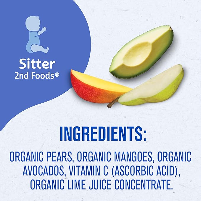Gerber Organic Baby Food Pouches, 2nd Foods for Sitter, WonderFoods, Pear Mango Avocado, 3.5 Ounce (Pack of 12)