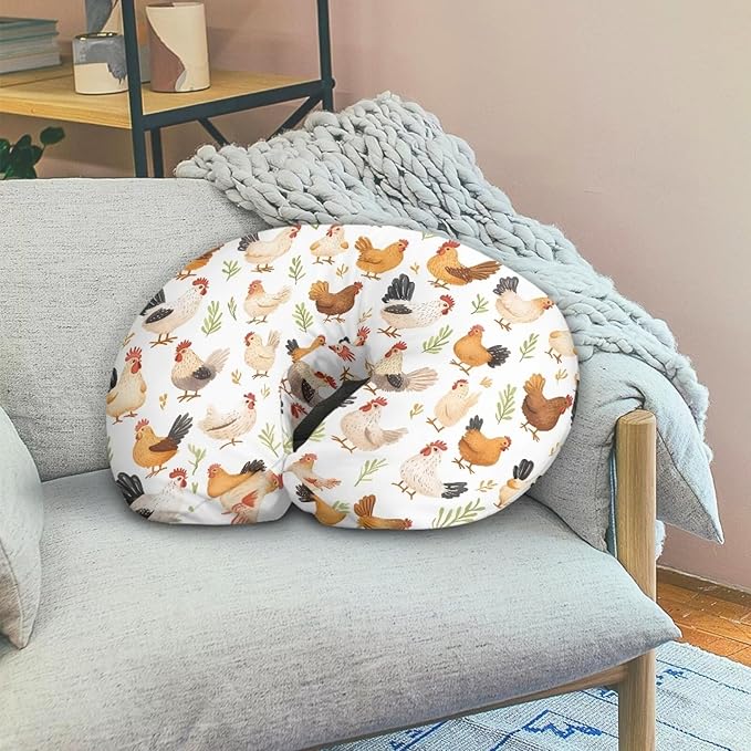 Chicken Breastfeeding Pillow Cover for Baby Girl Nursing Pillow Cover Removable Nursing Pillow Case for Newborn Boys Fits The Pillow for Breastfeeding and Bottle Feeding White