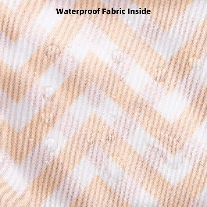 2 PCs Cloth Diaper Wet Dry Bags Waterproof Reusable Stroller Travel Beach Pool Daycare Soiled Baby Items Yoga Gym Bag for Swimsuits or Wet Clothes-Chevron-11 x 11"
