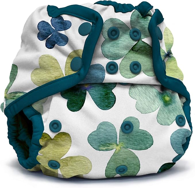 Kanga Care Rumparooz Double Leg Gusset Reusable Cloth Diaper Cover One Size Snap | Clover 6-35 lbs