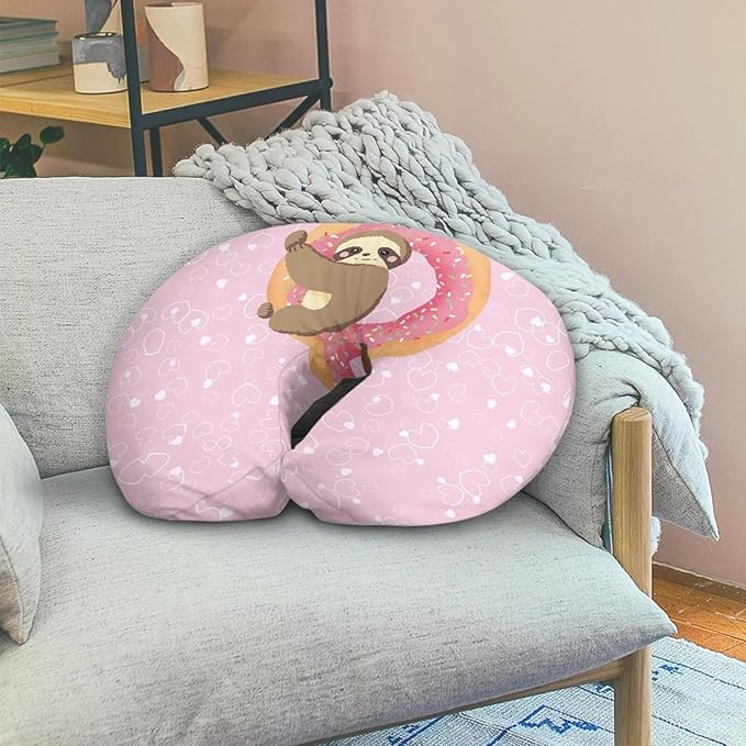 Cute Sloth Nursing Pillow Cover Breastfeeding Pillow Covers for Breastfeeding Mom Hidden Zipper Design U-Shaped Pillow Covers Soft and Skin-Friendly