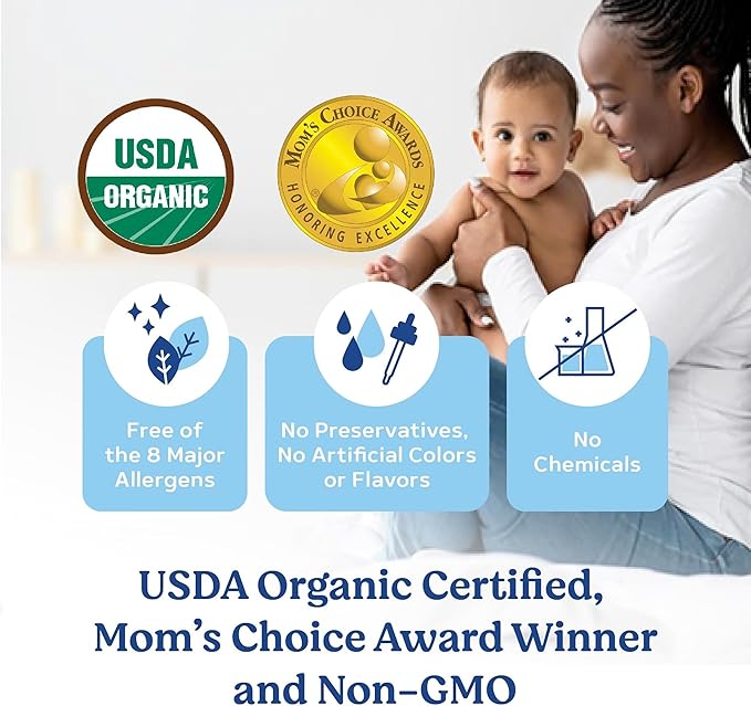 LOVEBUG Award Winning USDA Organic Probiotic for Babies | Multi-Strain 4 Billion CFU | Easy-to-Take Powder | Sugar Free | Ages 6-12 Months | 60 Packets