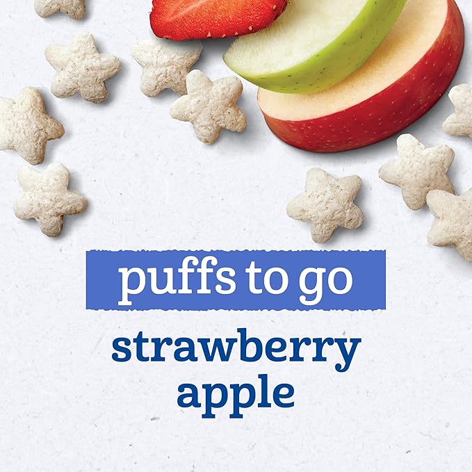 Gerber Stage 3 Baby Snacks, Strawberry Apple Puffs, Grain Snack, Baby Led Feeding, 12PK
