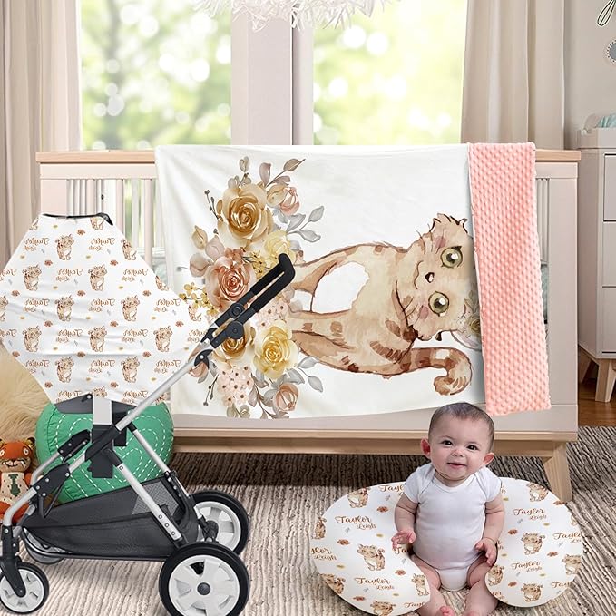 Dyoart Custom Baby Nursing Pillow Cover for Nursing, Cat Design Removable Nursing Covers for Breastfeeding Pillows, Ultra Soft Comfortable Slipcover for Newborn Baby Boys and Girls