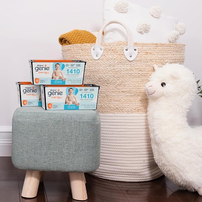 Diaper Genie Easy Roll Refill, 30 Bags Per Refill, Holds Up to 1410 Newborn Diapers| Odor Control| Diaper Pail-Bags, Fits-Genie Signature & Platinum Pails, (Pack of 2)