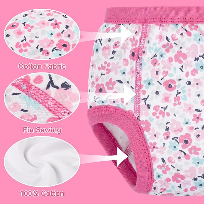 BIG ELEPHANT 10-Pack Baby Potty Training Underwear, Soft 100% Cotton Absorbent Training Pants for Boys & Girls, 9-10Y