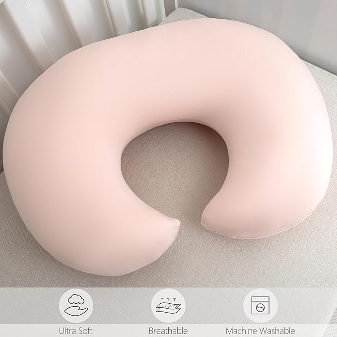 Susurration 2 Pack Nursing Pillow Cover,Ultra Soft and Stretchy Compatible with Boppy Breastfeeding Pillow,Comfortable and Skin-Friendly Slipcovers for Newborn Boys & Girls(Pink)