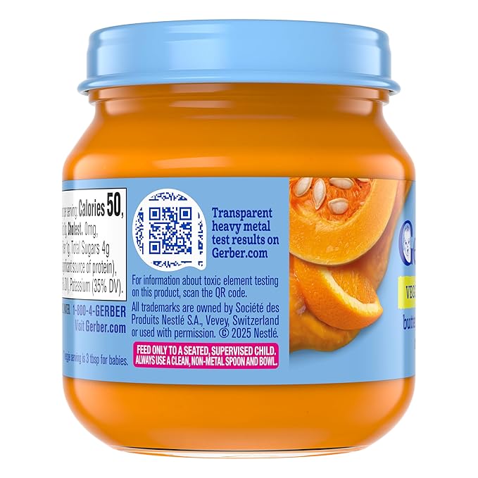 GERBER FOR BABY 2nd Foods Butternut Squash Orange 10x4oz