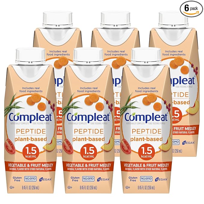 Nestle Compleat Peptide 1.5 Oral Supplement Fruit/Vegetable Medley Flavor 8.45 oz Carton, 6 Count