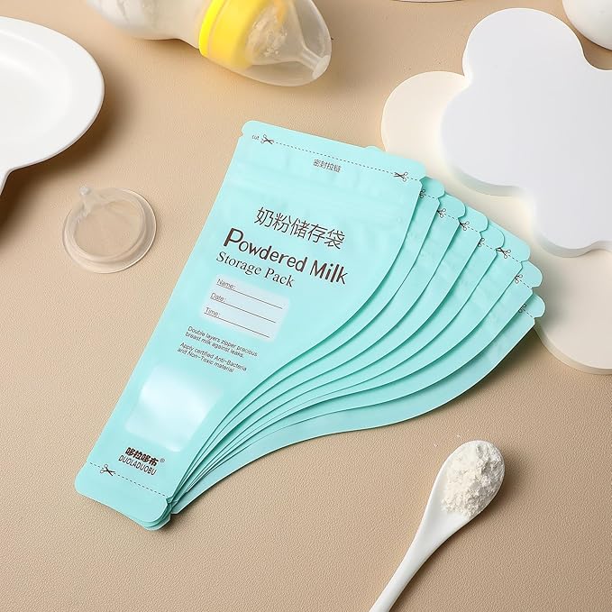 Kisangel 90pcs Milk Storage Bags, Disposable Powder Formula Bags, Small Baby Formula Container To Go for Feeding Food Milk Breastmilk Pouches