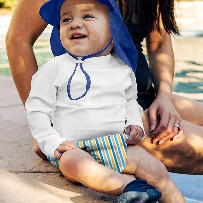 green sprouts Baby Toddler Eco Snap Swim Diaper - Multicolor Stripes - 24mo