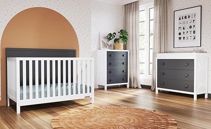 Child Craft Universal Changing Table Topper, Convert Dresser into a Changing Table Surface, Securely Attaches, Non-Toxic, Baby Safe Finish (Matte White)