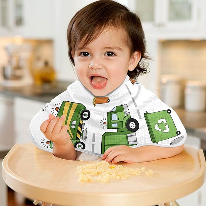 Garbage Trucks Car Burp Cloths Baby Boys Girls Absorbent Soft Cotton Burping Cloths Rags 1 Pack