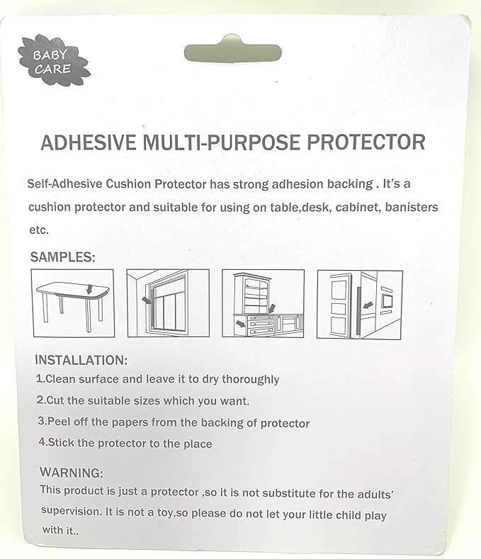Baby Proofing Foam Cushion Tape Edge Protector, Extra Long Roll, BPA Free, Accessory, Toddler Safety, Bumper, Corner Guard, Furniture, Accident, Table, Desk, Cabinets, Child, Soft Adhesive Padding