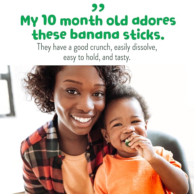 Little Bellies Organic Banana Pick-Me Sticks Baby Snack (0.56 oz Individual Packs), (Pack of 10)