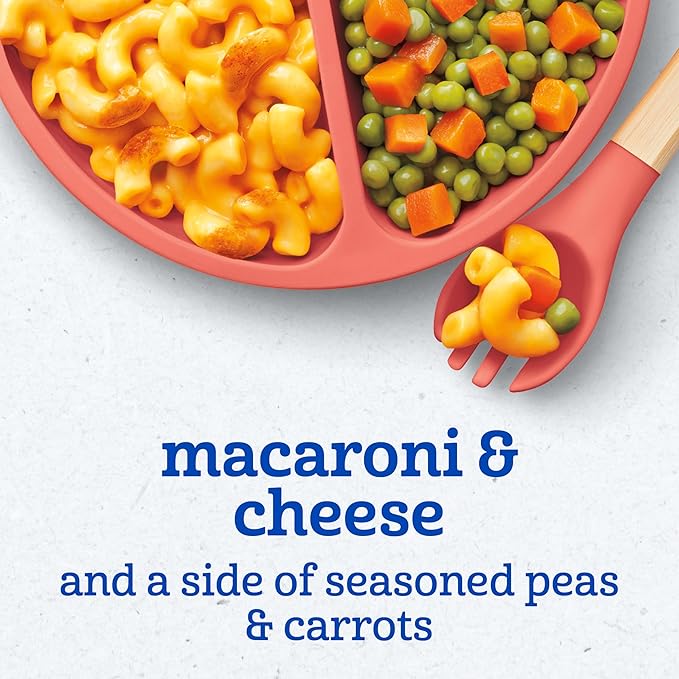 Gerber Toddler Food, Macaroni & Cheese with Peas & Carrots, Mealtime for Toddler, Baby Led Feeding, 8-Pack