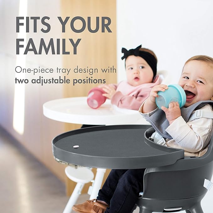 Boon Grub High Chair Tray - Extra Tray for Use with Boon Grub High Chair - Dishwasher Safe Baby Chair Tray For Extra Room for Baby - Baby Feeding Essentials - Charcoal