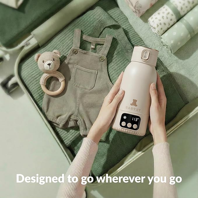 Portable Bottle Warmer 17oz – Baby Bottle Warmer for Breast Milk & Formula, Fast Heating with Smart Temperature Control, Long Battery Life, Cordless for Travel, Car & Outdoor Baby Feeding