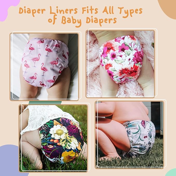 ALVABABY Diaper Liner for Baby Cloth Diapers Natural Soft Disposable Diaper Liners 11.8x7.1 Inch Fragrance Free Chlorine Free 400 Sheets
