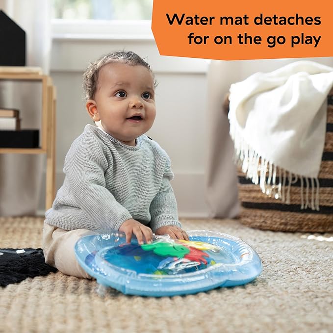 Baby Einstein Ocean Explorers Snack & Splash Compact Folding High Chair, with Water Mat, 5 Point Safety Harness, Ages 6 Months and Up, Unisex