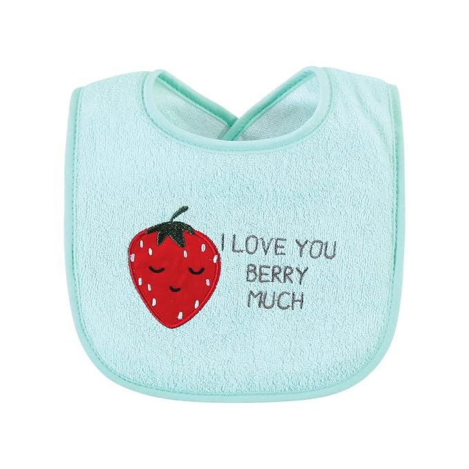 Hudson Baby Unisex Baby Cotton Terry Drooler Bibs with Fiber Filling, Fruits, One Size