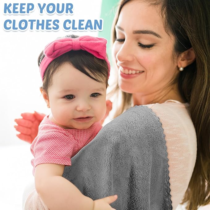 Mixweer 40 Pack Baby Burp Cloths Bulk 20x10 Inch Absorbent Muslin Burp Cloths Microfiber Baby Washcloths for Burp Rags Burping Cloths for Newborn Infant Toddler Bath Essentials (Light Gray, Beige)