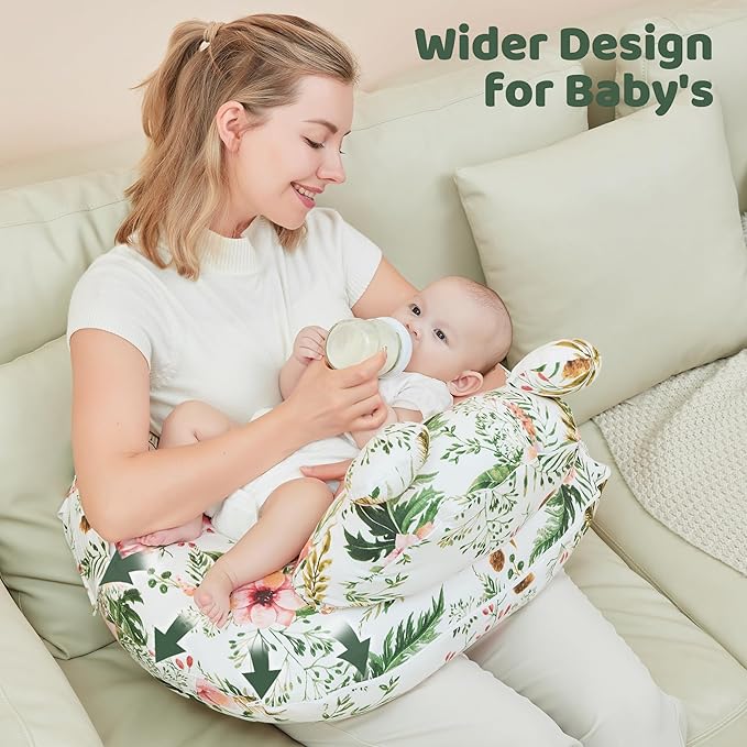 lasoftan Nursing Pillow for Breastfeeding, Breast Feeding Pillow for Mom Support, Adjustable Waist Strap and Removable Cotton Cover, Rose