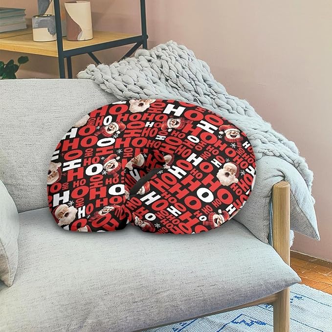 Christmas Nursing Pillow Cover Breastfeeding Pillow Covers for Breastfeeding Mom Hidden Zipper Design U-Shaped Pillow Covers Soft and Skin-Friendly, Santa Claus Sanowman HoHo
