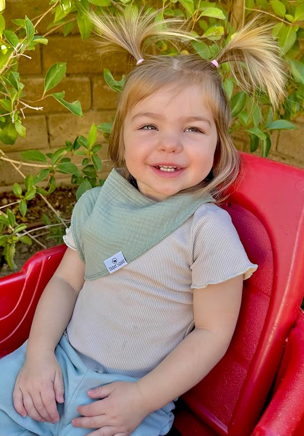 DiaperSquad's 100% Organic Cotton Baby Drool Bibs, Super Absorbent & Adjustable Baby Bibs for Drooling and Teething