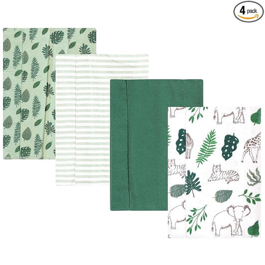 Hudson Baby Unisex Baby Cotton Flannel Burp Cloths, Jungle, One Size