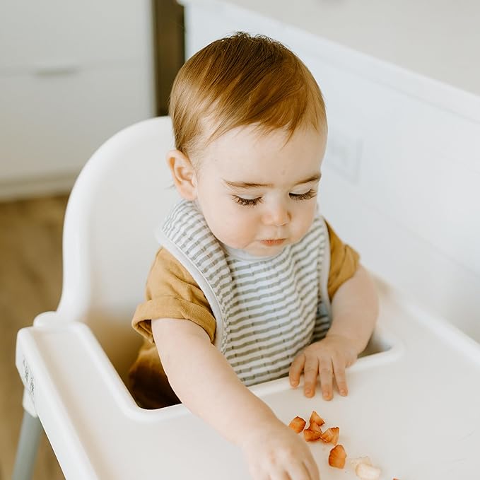 Little Unicorn Muslin Baby Bibs | Adjustable as Baby Grows | Soft Absorbent Muslin Fabric | For Eating, Drooling, Teething (Dino Friends)