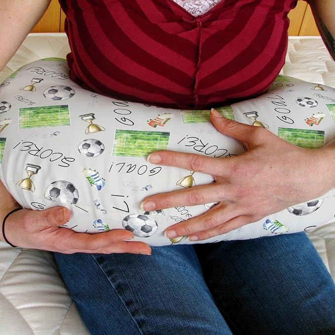 Watercolor Soccer Game Baby Nursing Pillow Covers for Boy Girl Fun Soccer Lovers Nursing Pillow Slipcovers for Breastfeeding Pillows Baby Sports Soft Stretchy Removable Covers for Newborn Infant Gray