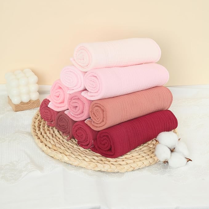 Muslin Burp Cloths 19" x 9", Baby Burping Clothes, Large Extra Soft Absorbent for Unisex Newborn Boys and Girls, 14-Pack