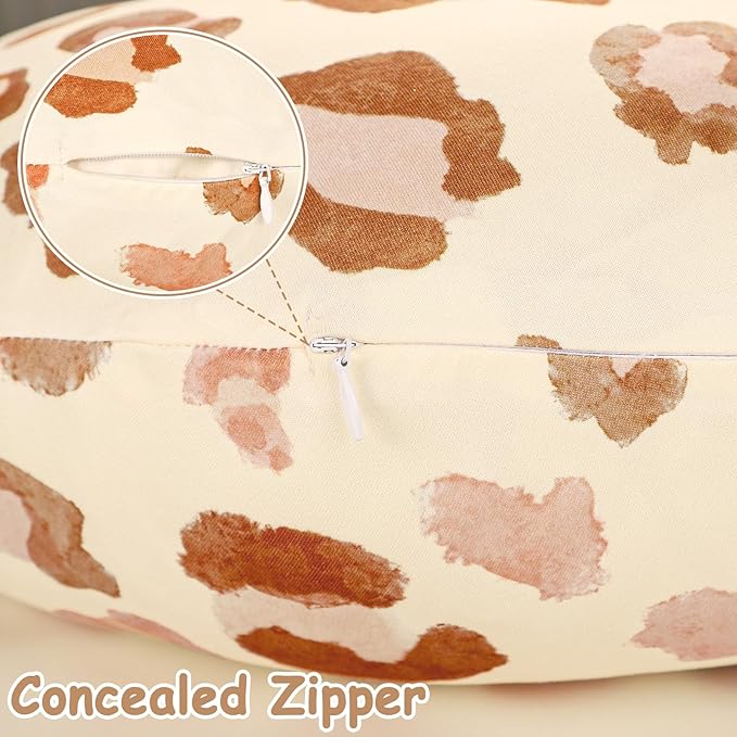 GFU Nursing Cover for Boys and Girls, Breastfeeding Case for Newborn, Soft Baby Breastfeeding Slipcover Colourful Brown Leopard Print, Stretchy Feeding Cover (Cover Only)