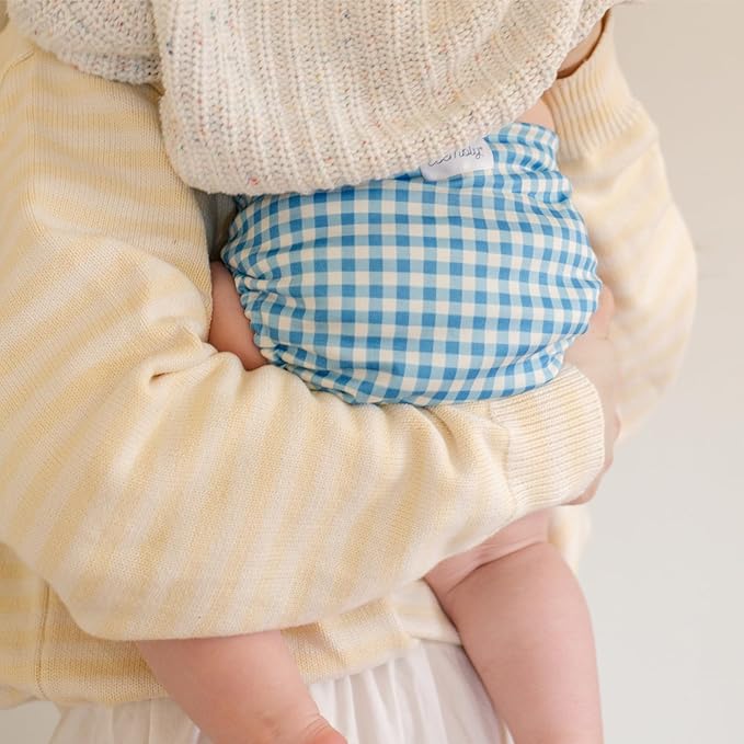 Esembly Cloth Diaper Bundle Set - 3 Organic Cotton Absorbent Inners and 1 Waterproof Outer Diaper Cover - Reusable, Washable, Snap Closure Cloth Diapers - Size 2 (18-35lbs), Gingham
