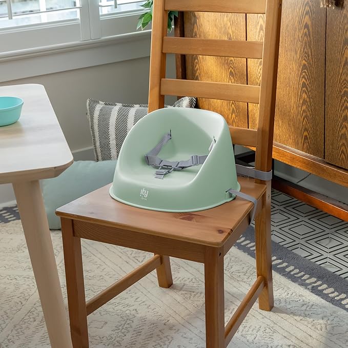 Ingenuity: ity by Ingenuity My Spot Easy-Clean Baby Booster Feeding Chair, 3-Point Harness, Washable Removable Straps - Green