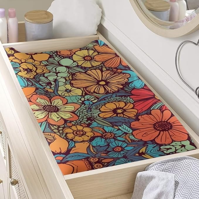 Boho Baby Changing Pad Cover Hippie Toddler Changing Table Covers Flower Baby Diaper Changing Table Pads Sheets Mat Newborn Infant