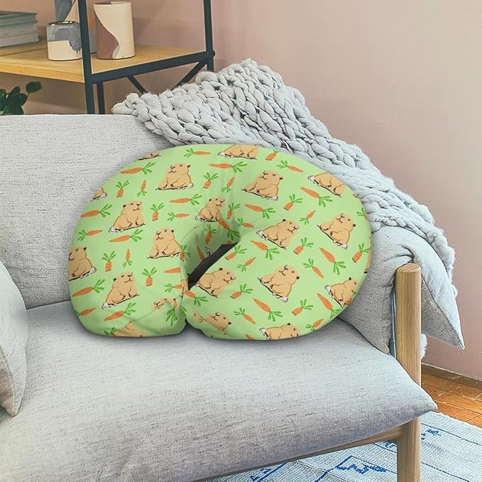 Cute Bear and Carrot Breastfeeding Pillow Slipcover for Baby Soft and Stretchy Safely Breastfeeding Pillow Cover Easy to Use and Dustptoof