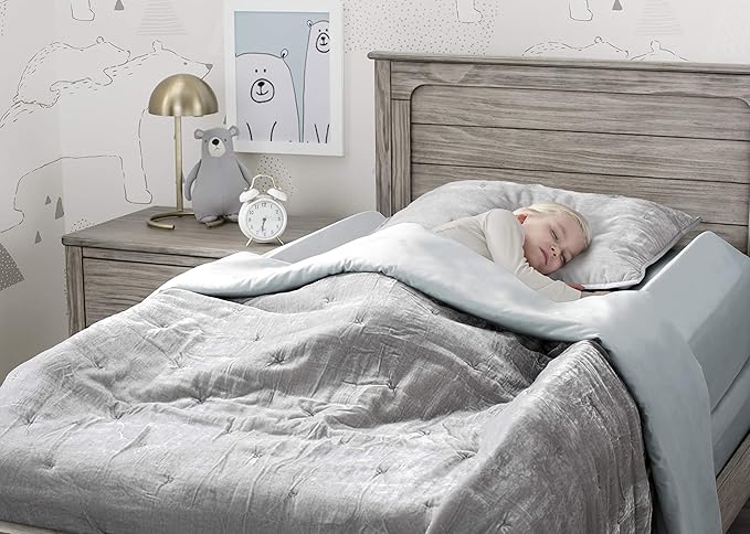 Serta Perfect Sleeper Extra Long Foam Bedrail - Guardrail for Toddlers & Kids with Water-Resistant, Non-Slip & Machine Washable Cover - 2pk, White