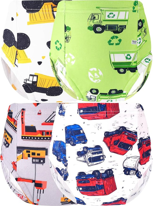 Boys Potty Training Underwear Pee Pants Cotton Absorbent Leak Resistant 4-Pack For Toddler 2t 3t 4t 5t 6 7 8 10
