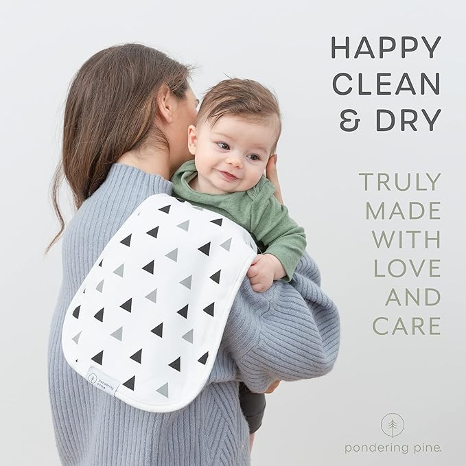 Organic Burp Cloths for Baby Boys and Girls with Bag - XLarge Absorbent Burping Clothes, Newborn Towel, Milk Spit Up Rags, Burpy Cloth Bib for Unisex, Boy, Girl, Baby Bear Woodland, 4 Pack