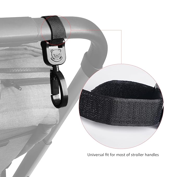 Stroller Leash Handle for Toddler - Compatible with Strollers, Wagons, Pushchairs and so on – Safety Leash Keeps Children Close on-The-go (Black)