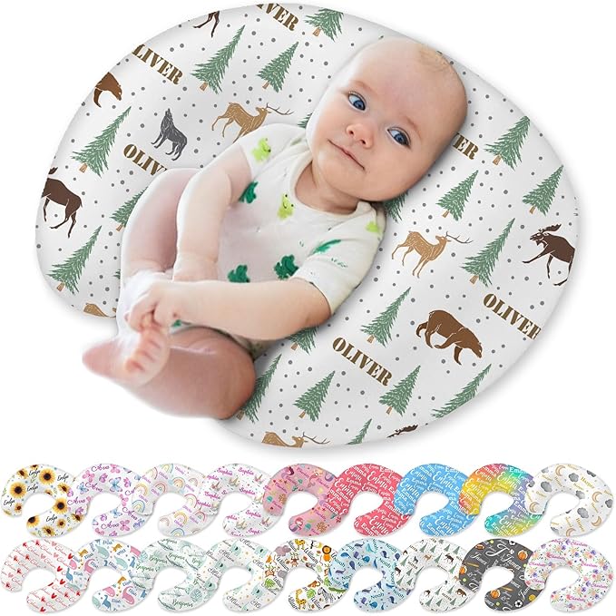 Custom Baby Nursing Pillow Cover Personalized with Name Customized for Boys Girls