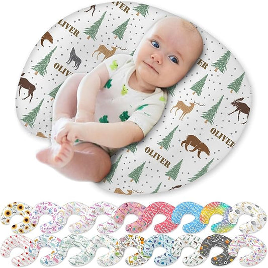 Custom Baby Nursing Pillow Cover Personalized with Name Customized for Boys Girls