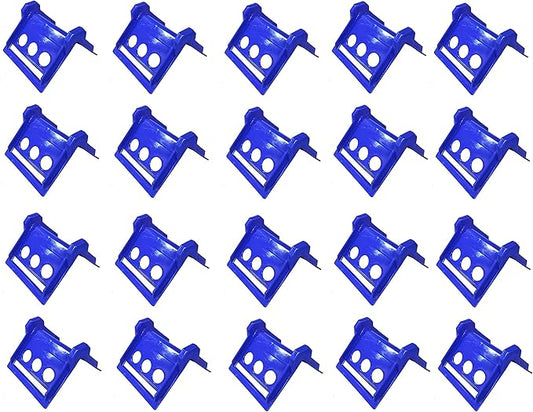 Mytee Products (20 Pack V Shaped Board 4" Blue Plastic Corner Edge Protectors for Cargo Loads | Tie Down Strap Guard for Winch, Ratchet Straps on Flatbed Trailers | V-Style Tie Downs Edge Protectors