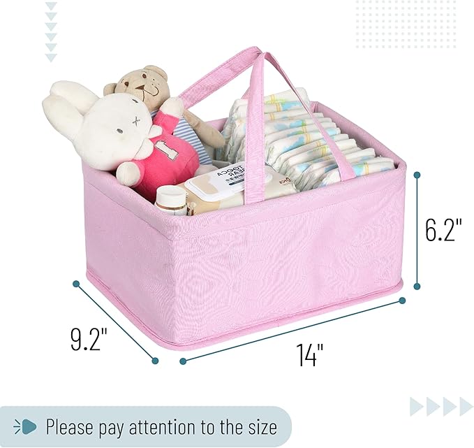 Mr. Pen Baby Diaper Caddy Organizer, Pink Quilted Fabric, Car Diaper Caddy, Portable